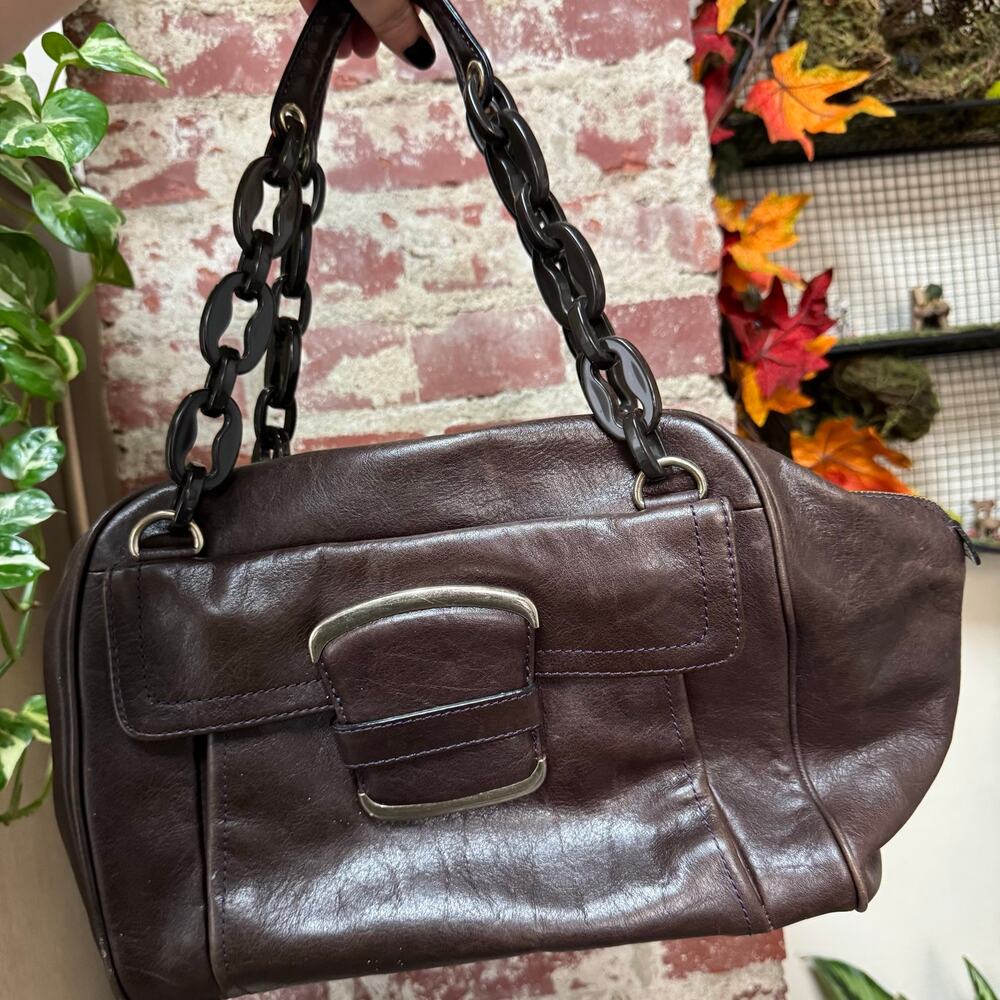 Vintage Y2K Cow Leather Chain Handbag